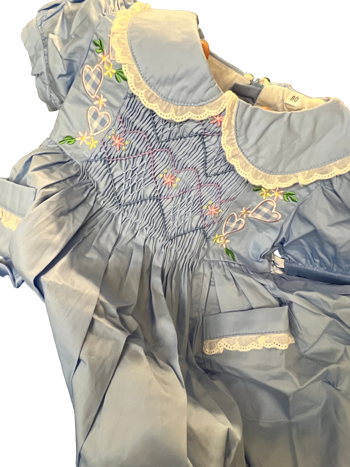 Baby Blue color peasant dress